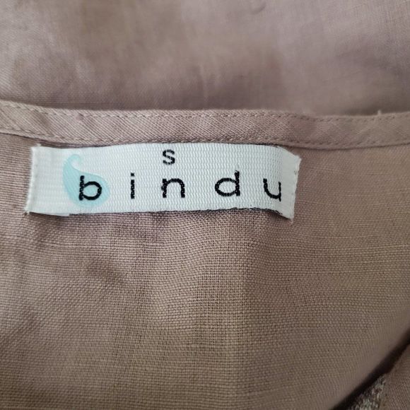 𝅺Bindu Peasant Dress Linen Floral S - Picture 4 of 5